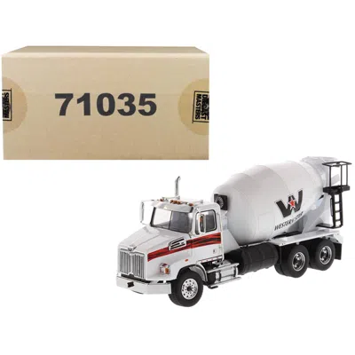 DIECAST MASTERS WESTERN STAR 4700 SB CONCRETE MIXER TRUCK WHITE 1-50 DIECAST MODEL