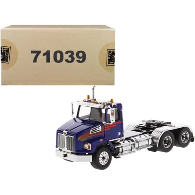 DIECAST MASTERS WESTERN STAR 4700 SB TANDEM DAY CAB TRACTOR BLUE 1-50 DIECAST MODEL
