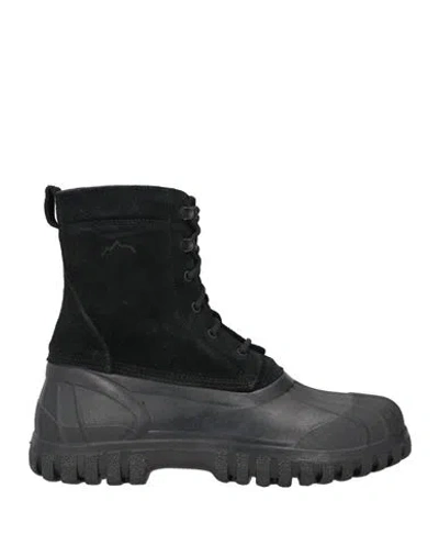 DIEMME DIEMME MAN ANKLE BOOTS BLACK SIZE 10 LEATHER, RUBBER