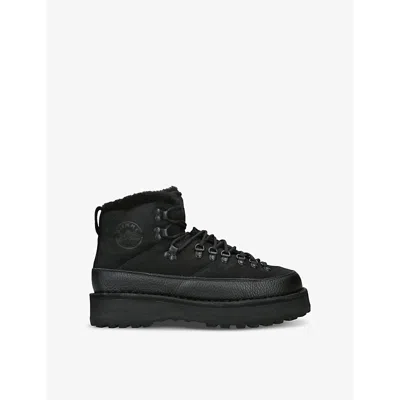 DIEMME MENS BLACK SESTO MID-TOP SUEDE BOOTS