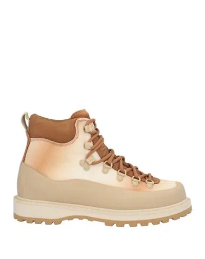 DIEMME DIEMME WOMAN ANKLE BOOTS BEIGE SIZE 8 LEATHER, RUBBER