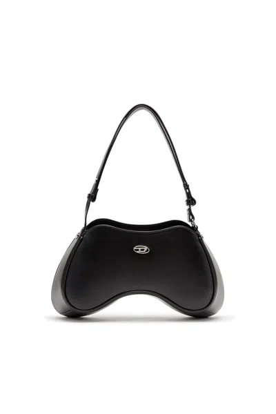 DIESEL PLAY-SEMI GLOSS LEATHER SHOULDER BAG