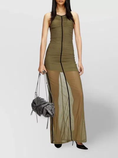 DIESEL ADJUSTABLE SPAGHETTI STRAPS MAXI DRESS