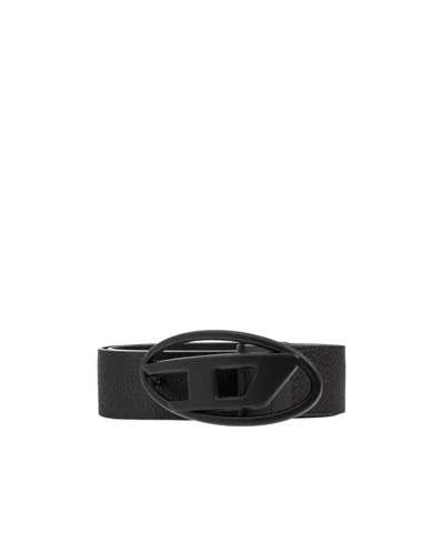 DIESEL B-1DR LOGO-BUCKLE LEATHER BELT