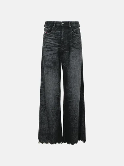 DIESEL BLACK COTTON BLEND JEANS