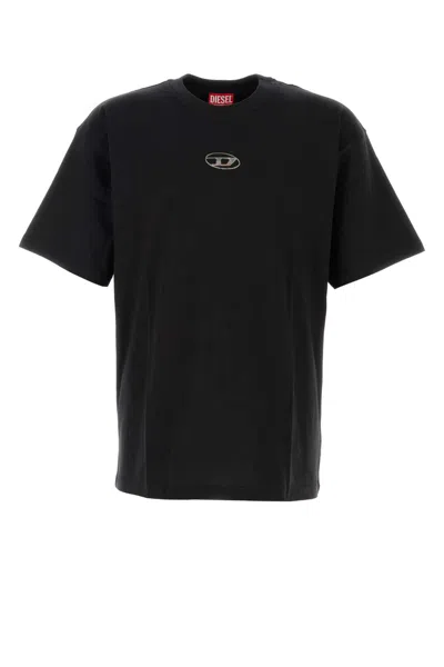 DIESEL BLACK COTTON T-SHIRT