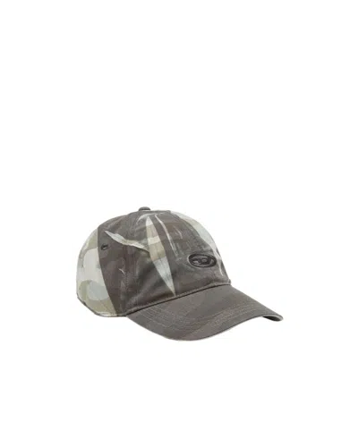 DIESEL CREASED PRINT CAMOUFLAGE BASEBALL CAP