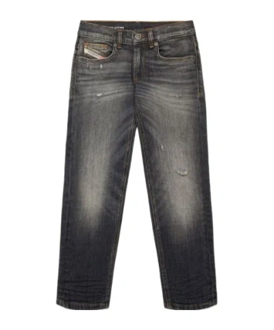 DIESEL DIESEL KIDS DISTRESSED TAPERED JEANS