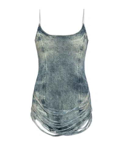 DIESEL DIESEL DE-DRA FRAYED DETAILED MINI DRESS