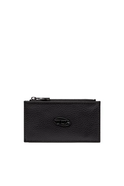 DIESEL FLAT CARD HOLDER IN GRAINY LEATHER