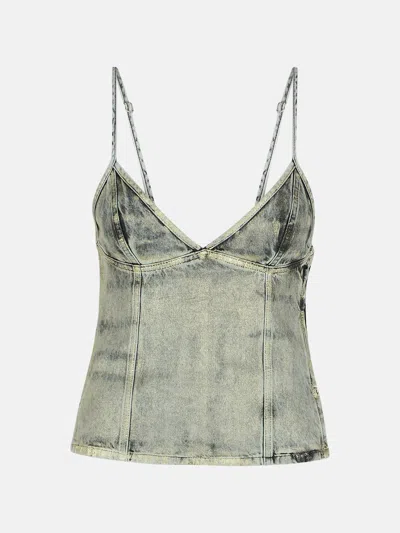 DIESEL 'FULSY' SILVER DENIM TANK TOP