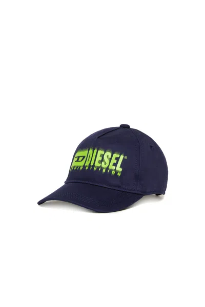 DIESEL GABARDINE BASEBALL CAP WITH DEGRADÉ LOGO