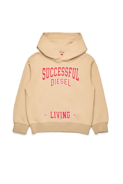 DIESEL HOODED SWEATSHIRT WITH COLLEGE GRAPHICS