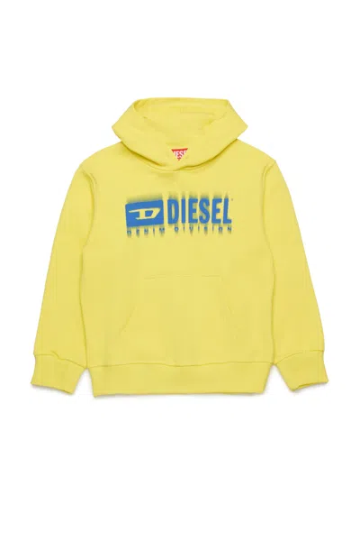 DIESEL HOODED SWEATSHIRT WITH DEGRADÉ LOGO