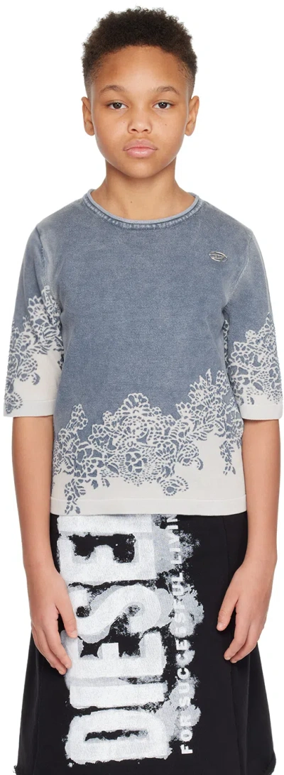 DIESEL KIDS BLUE JACQUARD T-SHIRT