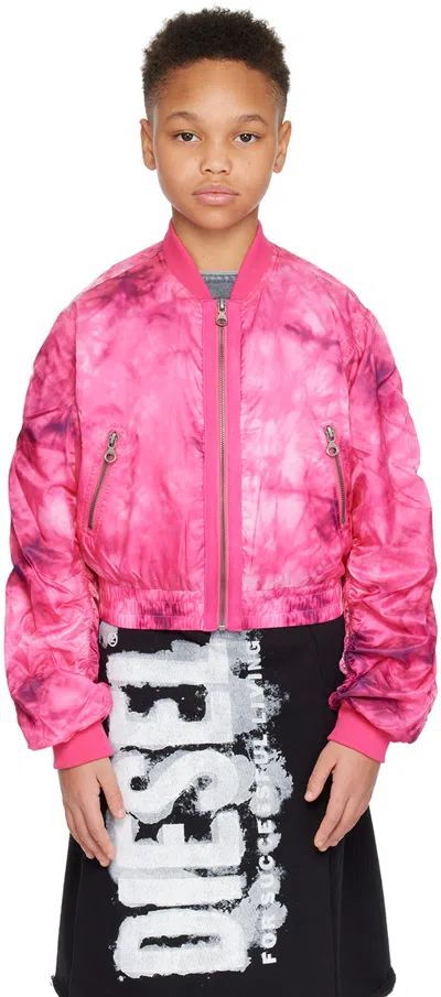DIESEL KIDS PINK JOAK BOMBER JACKET