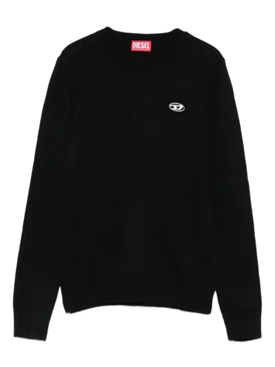 DIESEL LOGO-EMBROIDERED CREW-NECK SWEATER