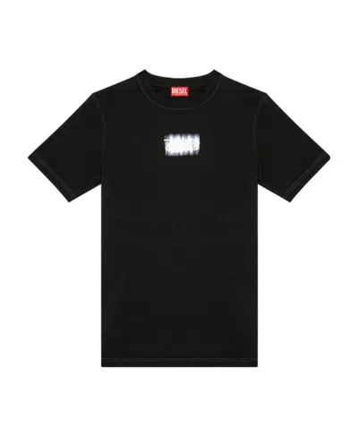 DIESEL LOGO FLOCKING T-SHIRT