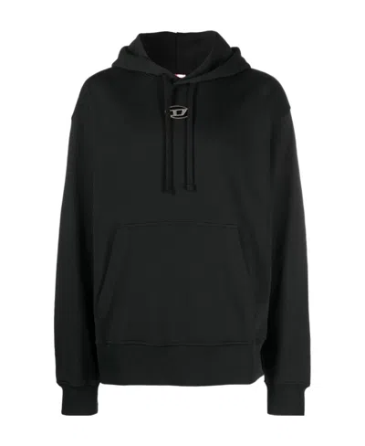 DIESEL DIESEL LOGO DETAILED DRAWSTRING HOODIE