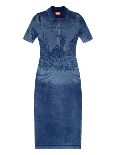 DIESEL M-FENNY DENIM BUTTON-UP DRESS