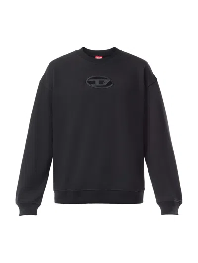 DIESEL MEN'S S-BOXT-OD CUT OUT D SWEATSHIRT BLACK