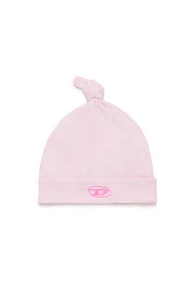 DIESEL MICRO RIBBING BEANIE WITH OVAL D LOGO