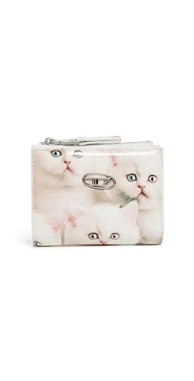 DIESEL PLAY BI-FOLD ZIP II WALLET 100 - WHITE