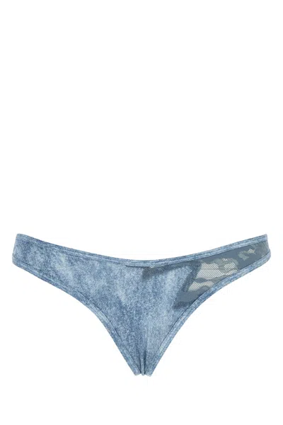 DIESEL PRINTED STRETCH NYLON DIESEL X SAVAGE X FENTY LACE-THONG THONG