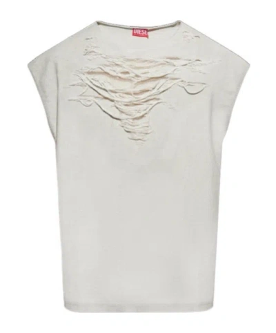 DIESEL RIPPED-DETAILING T-SHIRT