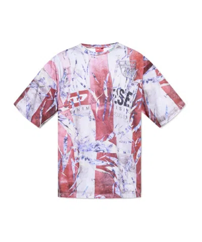 DIESEL DIESEL LOGO PRINTED CREWNECK T-SHIRT