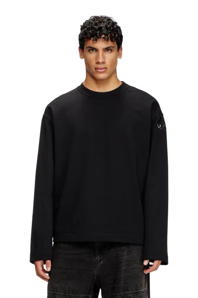 DIESEL SWEATSHIRT WITH METALLIC LOGO