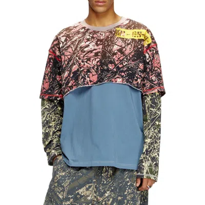 DIESEL DIESEL® T-BESH CAMOUFLAGE OVERLAY LONG SLEEVE T-SHIRT