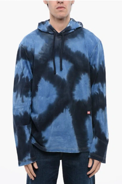 DIESEL Hoodie T-CRANE-LS-HOOD-N1 Tie-Dye Effect