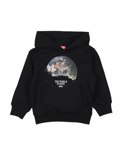 DIESEL DIESEL TODDLER BOY SWEATSHIRT BLACK SIZE 4 COTTON, ELASTANE