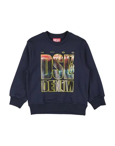 DIESEL DIESEL TODDLER BOY SWEATSHIRT NAVY SIZE 6 COTTON, ELASTANE