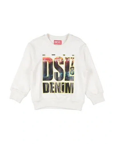 DIESEL DIESEL TODDLER BOY SWEATSHIRT WHITE SIZE 4 COTTON, ELASTANE