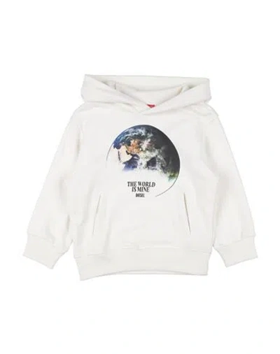 DIESEL DIESEL TODDLER BOY SWEATSHIRT WHITE SIZE 6 COTTON, ELASTANE