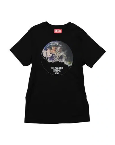 DIESEL DIESEL TODDLER BOY T-SHIRT BLACK SIZE 6 COTTON