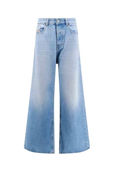 DIESEL DIESEL WIDE-LEG LIGHT BLUE JEANS