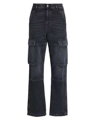 DIESEL DIESEL WOMAN JEANS BLACK SIZE 31W-32L COTTON, MODAL