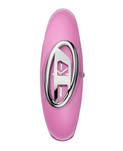 DIESEL WOMEN'S WONDER-D QUARTZ TWO-HAND PINK NYLON WATCH, 24MM