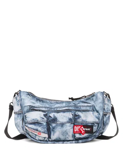 DIESEL X EASTPAK TROMPE-L'OEIL DENIM SHOULDER BAG