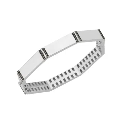DIME TRIBE MEN'S SILVER BANGLE WITH DIAMONDS