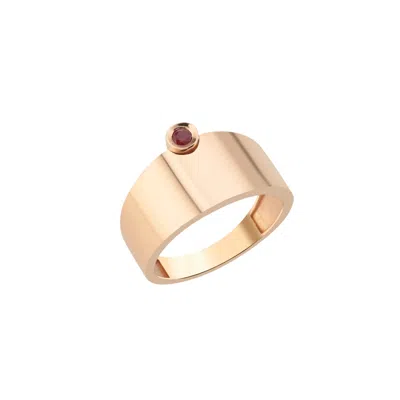 DIME TRIBE WOMEN'S ROSE GOLD RUBY DETAILED RING