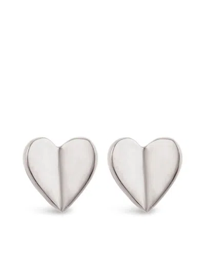 DINNY HALL BIJOU FOLDED HEART STUD EARRINGS