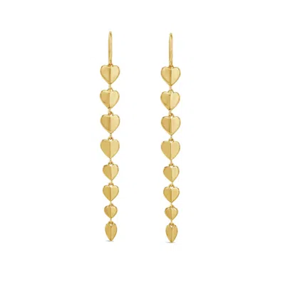 DINNY HALL WOMEN'S GOLD FOLDED HEART COLUMN DROPS