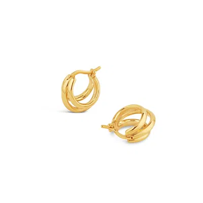 DINNY HALL WOMEN'S GOLD SIGNATURE TRIPLE HUGGIE HOOPS