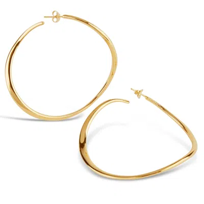DINNY HALL WOMEN'S GOLD WAVE EXTRA LARGE HOOPS