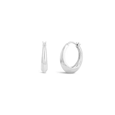 DINNY HALL WOMEN'S SILVER SIGNATURE CHUNKY TAPERING HOOPS