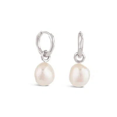 DINNY HALL WOMEN'S SILVER THALASSA KESHI BAROQUE PEARL DROPS